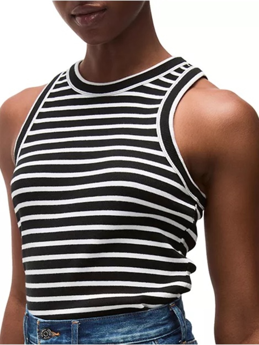 Veronica Beard navy stripes tank top